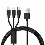 کابل تبدیل USB به microUSB /لایتنینگ /USB-C کاجیتل مدل 3in1 طول 1.2 متر