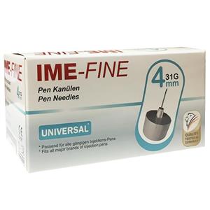 سوزن قلم انسولین آی ام ای فاین   4 میلی متر بسته 100 عددی IME Fine Insulin Pen Needle 4mm pack of 100