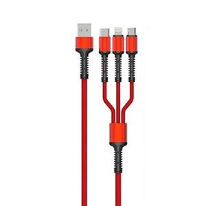 کابل تبدیل USB به microUSB / USB-C / لایتنینگ الدینیو مدل LC-93 طول 1.2 متر LDNIO LC-93 USB to USB-C / micro USB / Lightning Cable 1.2 Meters Long