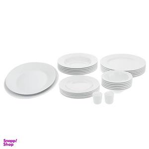 سرویس غذاخوری 28 پارچه چینی زرین ایران طرح رادیانس مدل سفید درجه سه