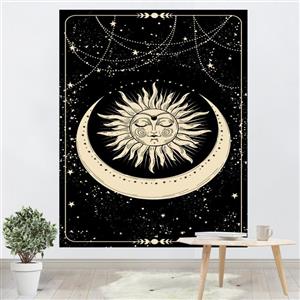 پوستر پارچه ای مدل بکدراپ ماه و خورشید کد 0013 