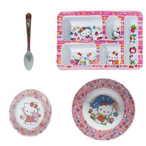 سرویس غذا خوری 4 پارچه کودک طرح کیتی کد Rbay