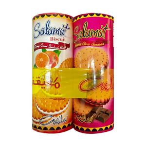 بیسکویت کرمدار سلامت با طعم کاکائو و پرتقال - 800 گرم بسته 2 عددی
