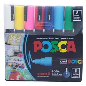 ماژیک یونی بال پوسکا مدل uni ball posca marker pc-5m بسته 8 عددی