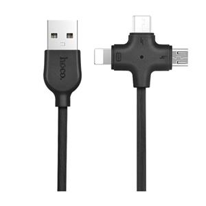 کابل تبدیل USB به microUSB / لایتنینگ / USB-C هوکو مدل X10 طول 1 متر