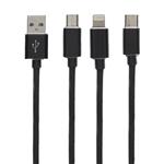 کابل تبدیل USB به microUSB / لایتنینگ / USB-C کملیون مدل CDC016 طول 1 متر