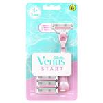 اپیلاسیون و رفع موهای زائد فروشگاه روسمن ( ROSSMANN ) ریش تراش زنانه ژیلت ونوس + 3 تیغه Venus Start 1 عدد – کدمحصول 258133