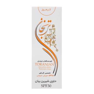 کرم ضدآفتاب گیاهی ترنجان مدل Glycyrrhiza Glabra SPF30 حجم 40 میلی لیتر Toranjan Glycyrrhiza Glabra SPF30 Herbal Sunscreen Cream 40ml