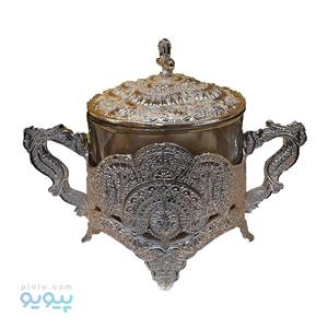 قندان شیشه ای فلزی مدل 77