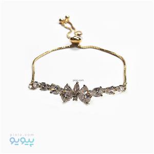 دستبند زنانه طرح الماس و پروانه