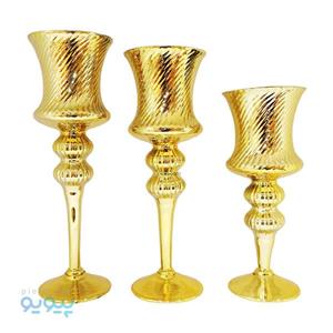 مجموعه ۳ عددی شمعدانی طلایی کد ۱۶
