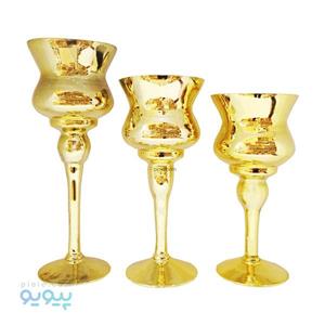 مجموعه ۳ عددی شمعدانی طلایی کد ۱۵