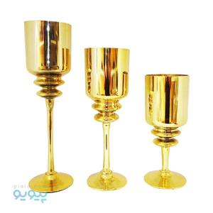 مجموعه ۳ عددی شمعدانی طلایی کد ۱۳