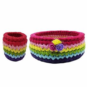 سبد قلاب بافی تریکو کد 14001مجموعه 2 عددی