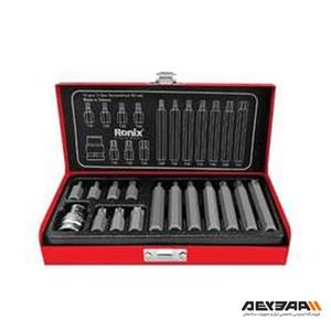 آچار بکس ستاره ای رونیکس مدل RH-2696 مجموعه 15 عددی