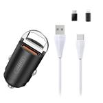 شارژر فندکی ارلدام مدل ES-CC3 به همراه کابل تبدیل microUSB/ لایتنینگ/ USB-C