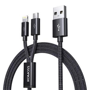 کابل تبدیل USB به Micro USB / لایتنینگ روموس مدل CB209 طول 1.5 متر