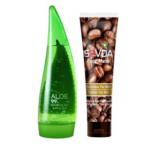 ماسک صورت سودا مدل لیفتینگ آلوئه ورا حجم 250 میلی لیتر به همراه ماسک صورت سودا مدل پیلاف قهوه حجم 100 میلی لیتر