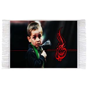 فرش ماشینی دیوارکوب اطلس آبی طرح اِنَّ حسین مِصباحُ الْهُدی وَ سَفینَهُ الْنِّجاة مدل T2910