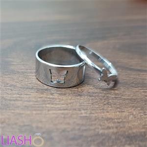 انگشتر زنانه ماصرم طرح پروانه کد Ri3086 مجموعه دو عددی