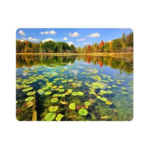 ماوس پد اطلس آبی طرح دریاچه و درخت و برگ  مدل T7234