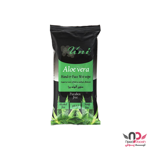 دستمال مرطوب یونی لد مدل Aloe Vera بسته 12 عددی Uni Led Wet Wipes 12Pcs 