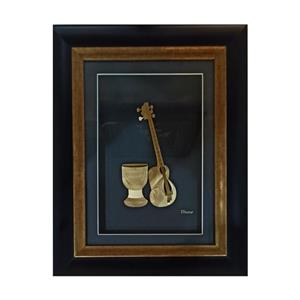 تابلو طلاکوب طرح تار و تنبک کد 2532