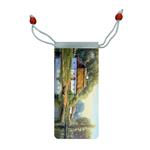 کاور عینک اطلس آبی طرح نقاشی رئالیسم کلبه و رودخانه و قایق و جنگل مدل KE1009