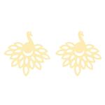 گوشواره طلا 18 عیار زنانه قیراط طرح طاووس کد GH5227