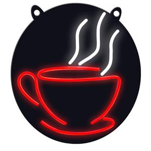 چراغ دیواری مدل نئون طرح فنجان قهوه