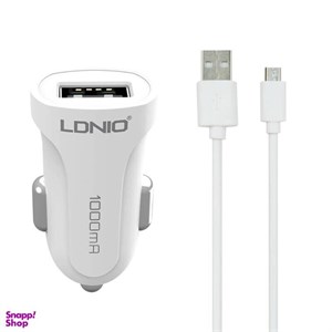 شارژر فندکی الدینیو مدل L-C17 به همراه کابل تبدیل microUSB