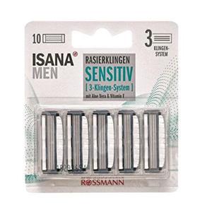 لوازم اصلاح فروشگاه روسمن ROSSMANN ریش تراش مردانه Isana با 3 تیغه دقیق 10 عدد کدمحصول 82431 