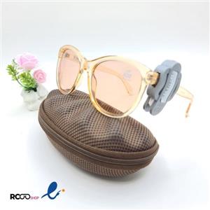 عینک آفتابی با فریم شفاف و رنگ بژ کد R9-25-324-450 