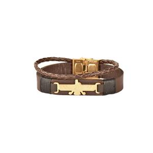 دستبند چرمی کهن چرم طرح فروهر مدل BR166-7 Kohan Charm faravahar BR166-7 Leather Bracelet