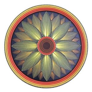 تابلو میخ و نخ مدل ماندالا طرح گل آفتابگردان کد SAM-0018