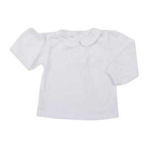 بلوز آستین بلند دخترانه یقه ب ب کد 14610 رنگ سفید