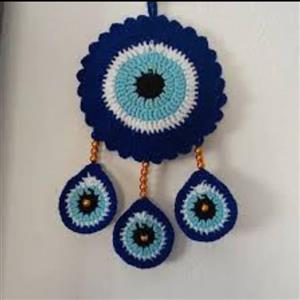 آویز بافتنی طرح چشم نظر