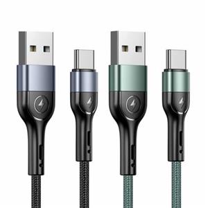 کابل تایپ سی آلمینیومی 1 متری برند یوسمز مدل USAMS US-SJ449 U55 Type-C Aluminum Alloy Braided Cable 1m