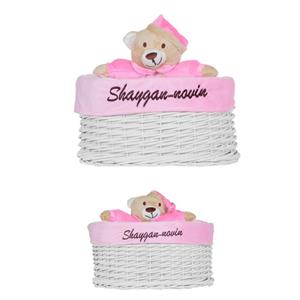 سبد رخت چرک کودک مدل شایگان طرح خرسی بسته 2 عددی