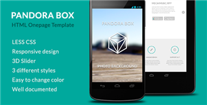 دانلود قالب HTML تک صفحه ای موبایلی Pandora Box