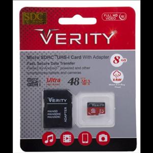 کارت حافظه microSDHC وریتی مدل DU102 کلاس 10 استاندارد UHS-I U1 سرعت 48MBps ظرفیت 8 گیگابایت