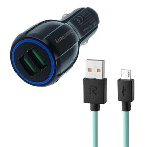 شارژر فندکی اسمارت بری مدل c602 به همراه کابل تبدیل MICROUSB