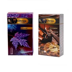 کاندوم کلایمکس مدل classic بسته 12 عددی به همراه کاندوم کلایمکس مدل Sentiment بسته 12 عددی