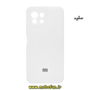 قاب گوشی Xiaomi Mi 11 Lite 4G - Mi 11 Lite 5G - Mi 11 Lite Ne شیائومی سیلیکونی اورجینال پاک کنی درجه یک زیربسته سفید محافظ لنز دار کد 97