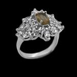 انگشتر الکساندریت الماس تراش نقره زنانه طرح سمیرا