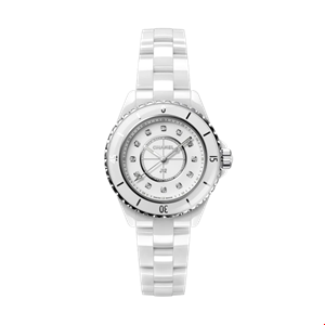 ساعت مچی سرامیکی زنانه مردانه شنل فرانسه CHANEL J12 UHR, 33 MM Extrem widerstandsfähige weiße