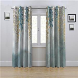 پرده مدل پانچی طرح آویز برگ سایز 280x145 سانتی متر