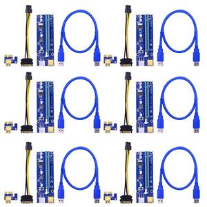 رایزر کارت گرافیک تبدیل PCI EXPRESS X1 به X16 مدل 009S مجموعه 6 عددی