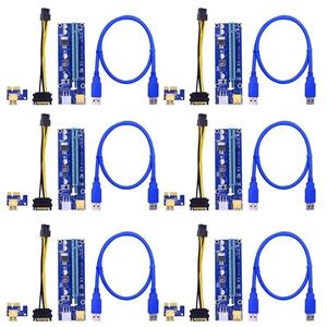 رایزر کارت گرافیک تبدیل PCI EXPRESS X1 به X16 مدل 009S مجموعه 6 عددی