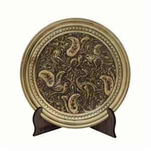 بشقاب برنجی‎ ‎قلمزنی آرانیک‎ ‎ ‎‎طرح‎ ‎بته جقه مدل 1000100024